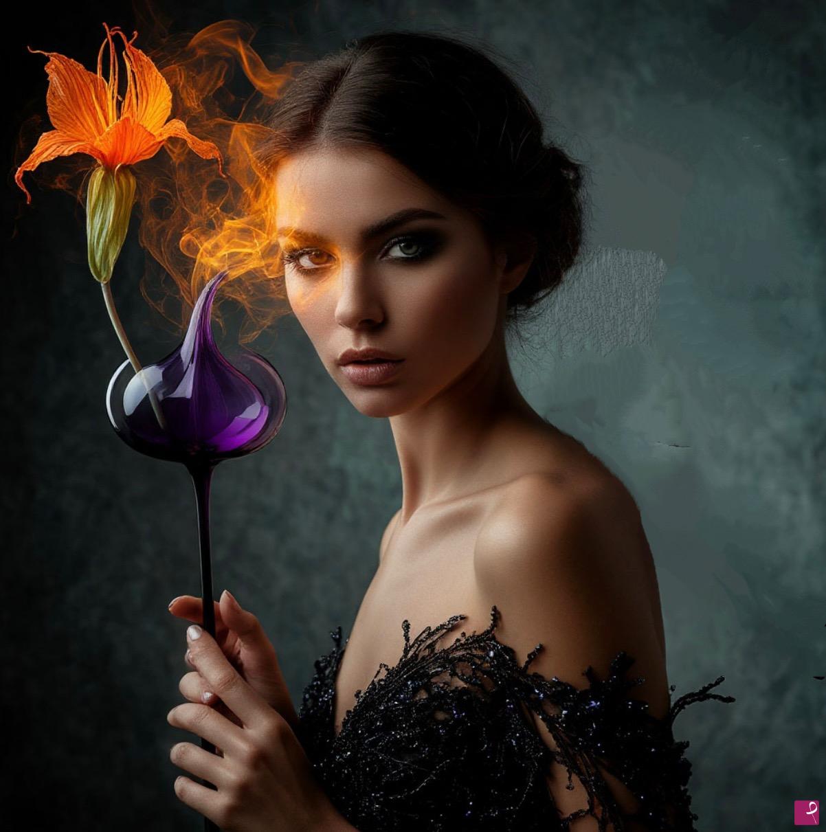 quadri in vendita online - Girl with flower 