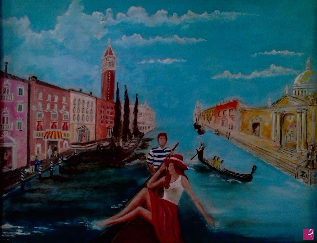quadri in vendita online - Gita in gondola