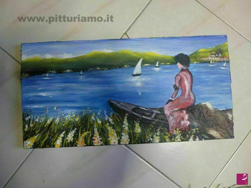 quadri in vendita online - gita sul lago