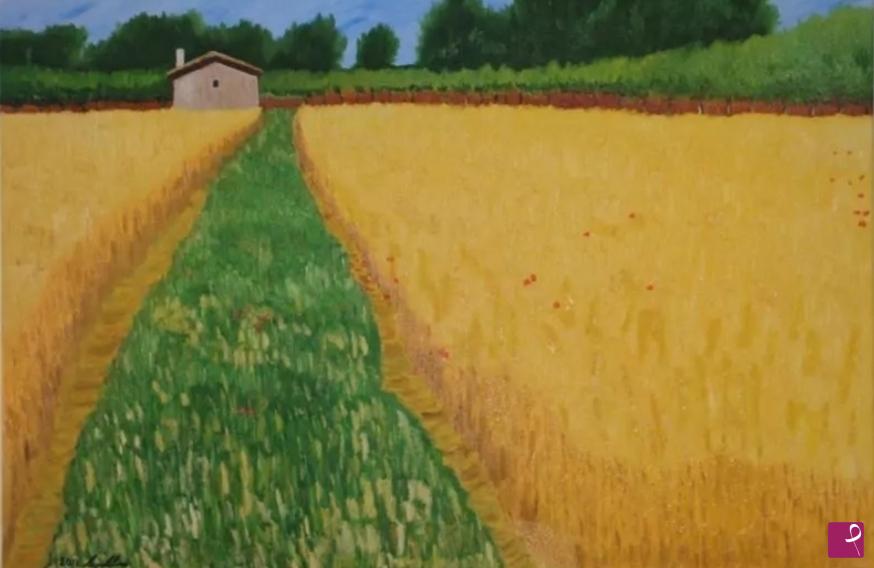quadri in vendita online - Giugno. Un esodo tra le onde dorate e le fragranze del primo grano. 