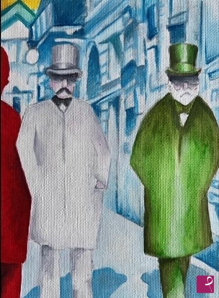 quadri in vendita online - Giuseppe Verdi goes to the Scala theater  Milano