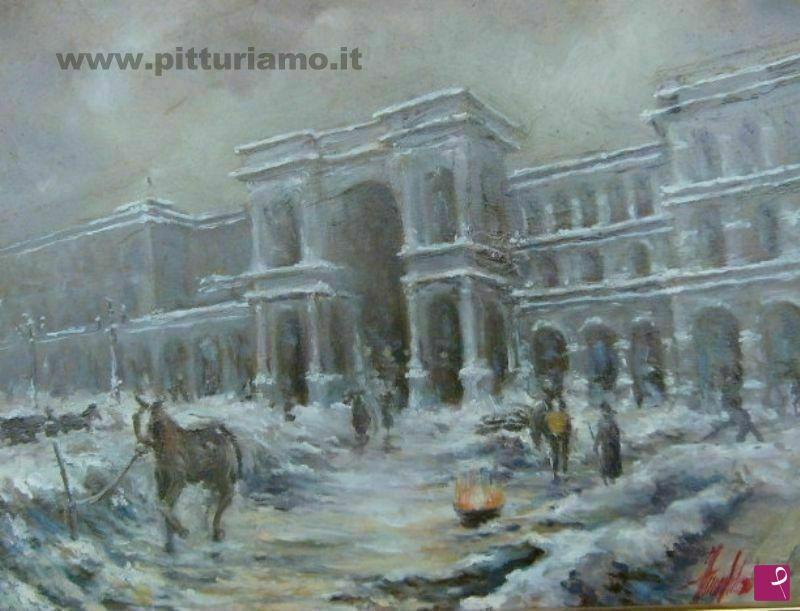 quadri in vendita online - gli spalaneve (inizio secolo scorso)