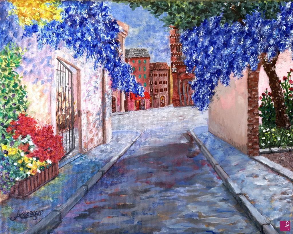quadri in vendita online - Glicine in fiore