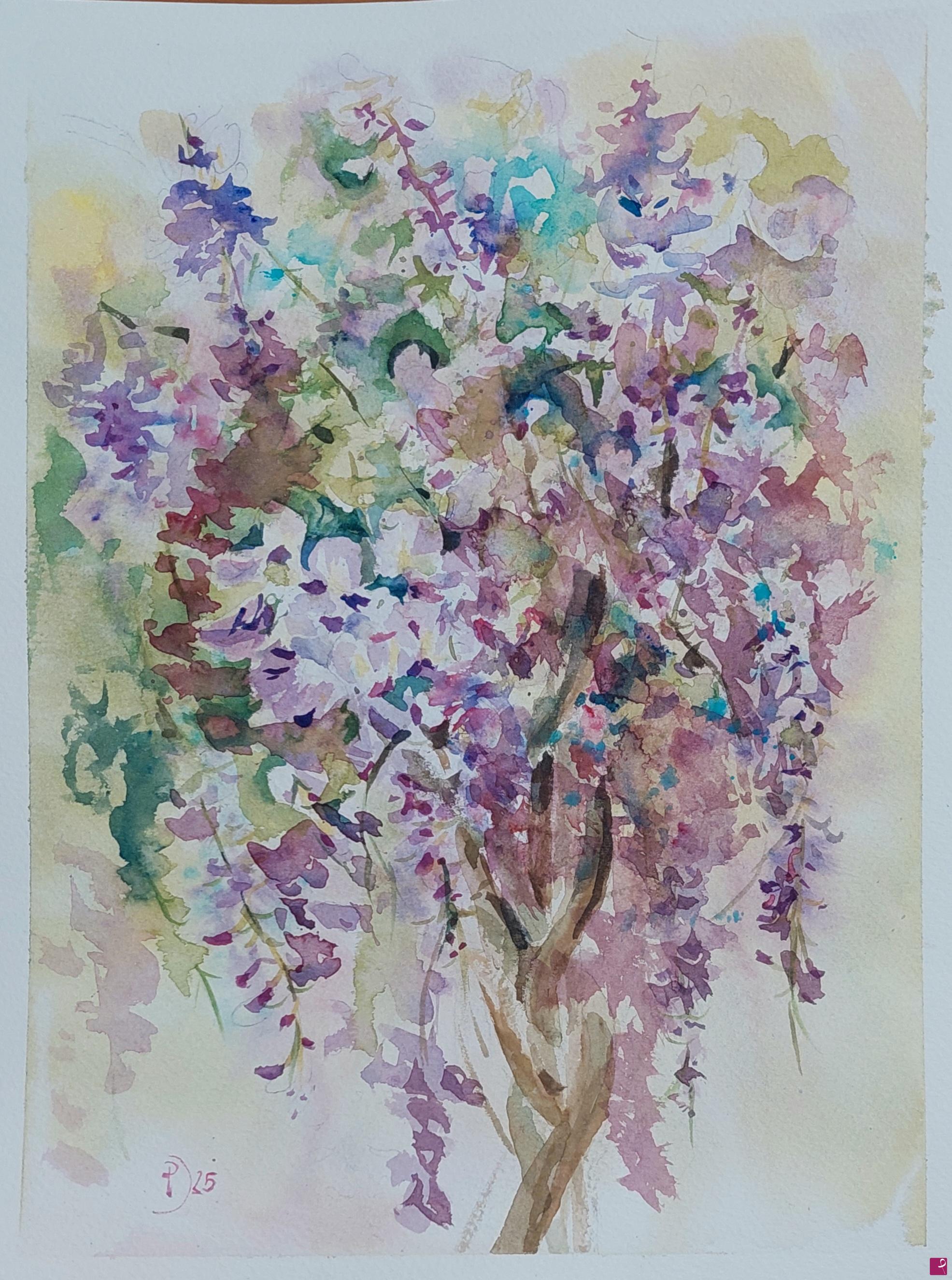 quadri in vendita online - Glicine in fiore