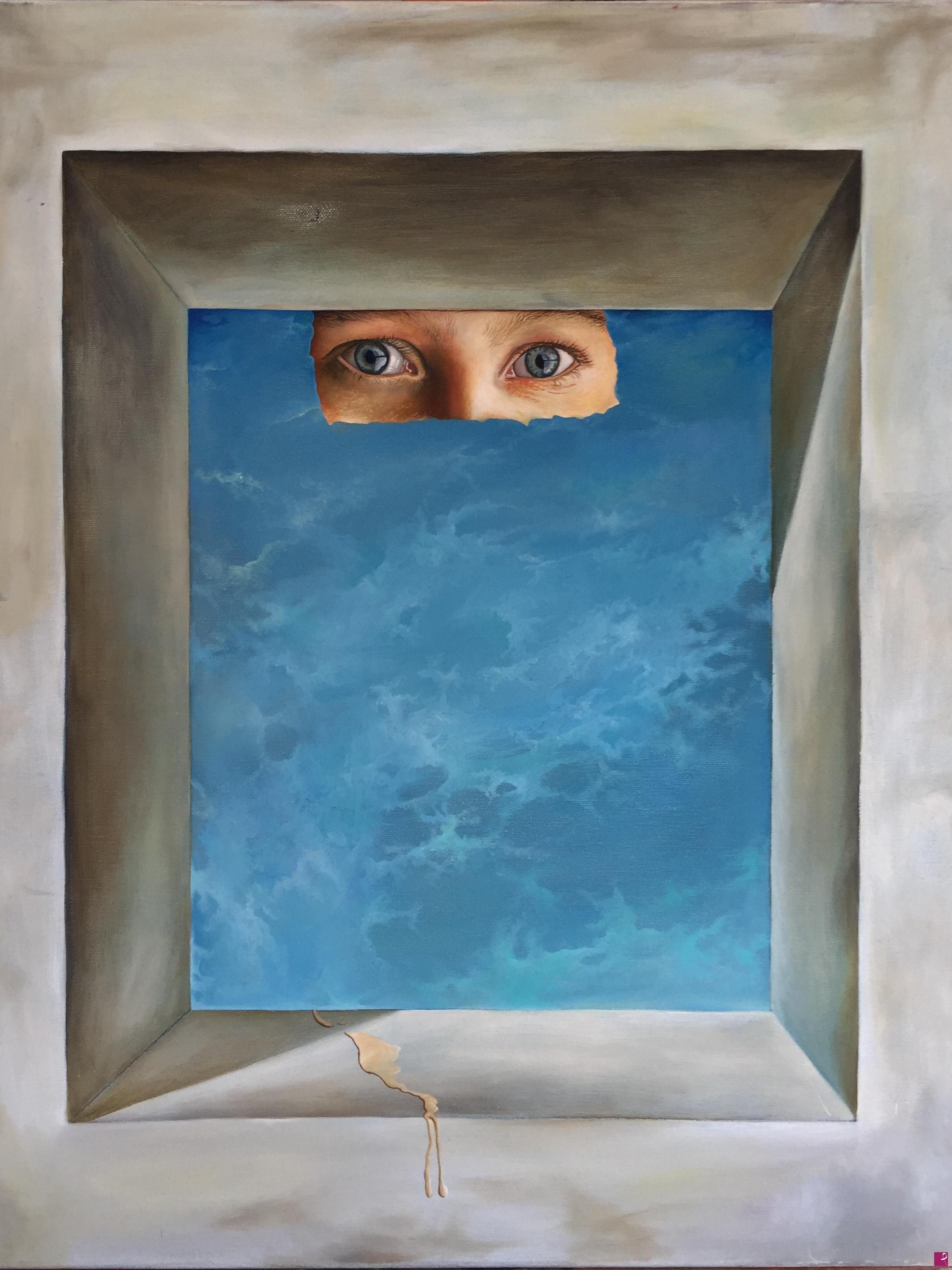 quadri in vendita online - Glimpse Through the Window