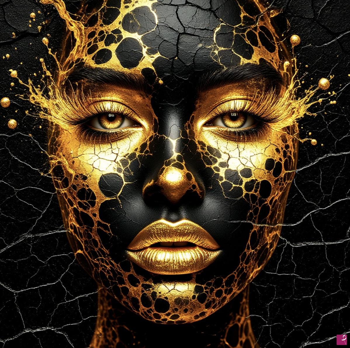 quadri in vendita online - Gold face2