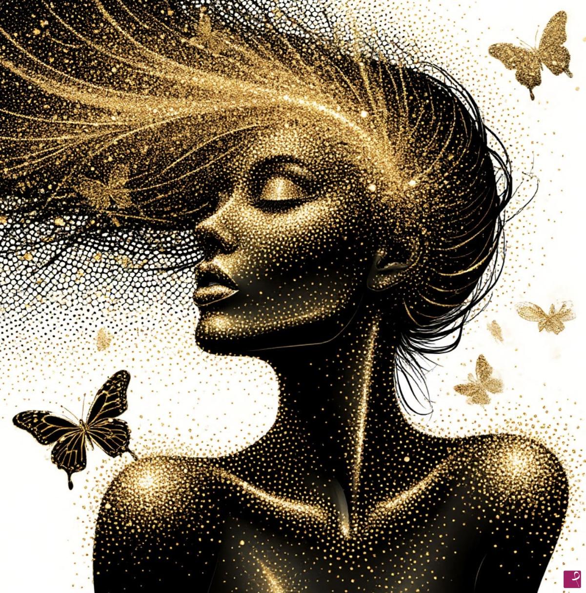 quadri in vendita online - Gold girl 