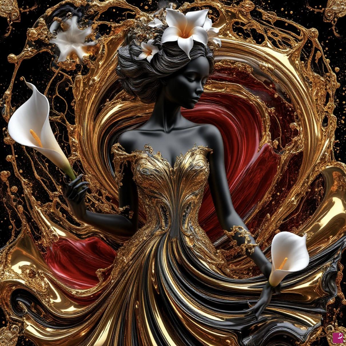 quadri in vendita online - Gold girl 