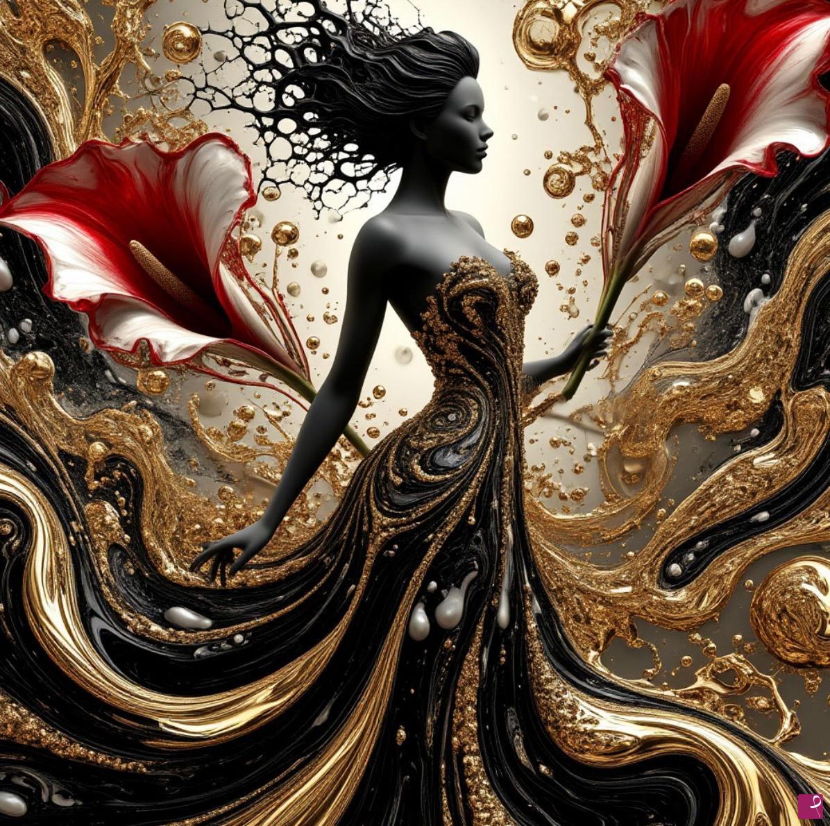 quadri in vendita online - Gold girl2