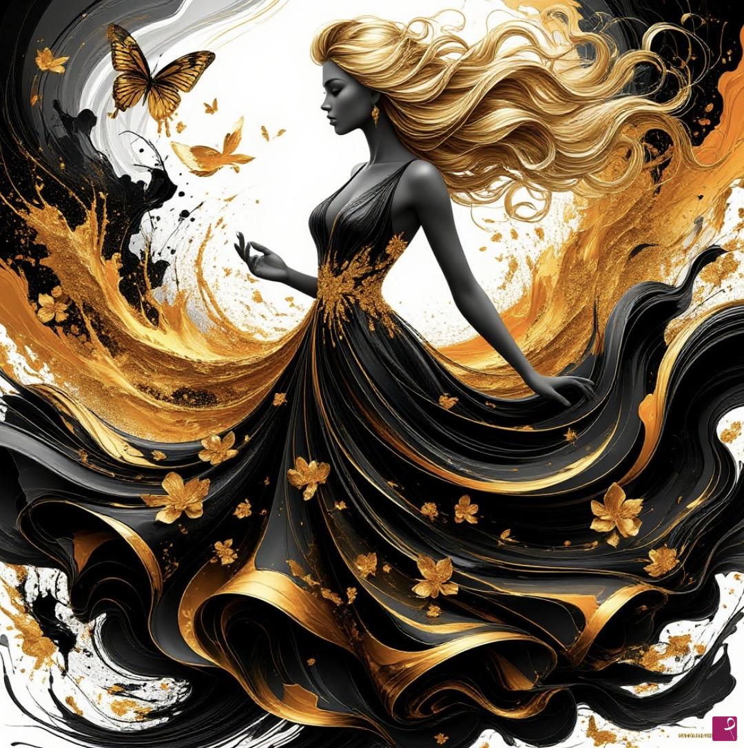 quadri in vendita online - Gold Lady 