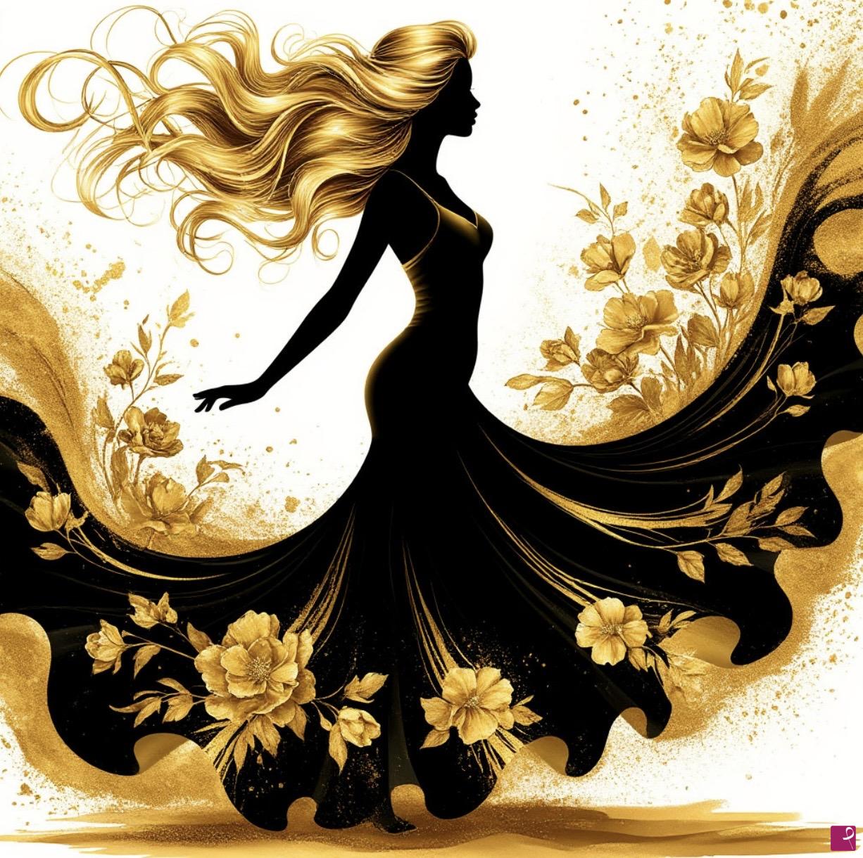 quadri in vendita online - Gold lady2