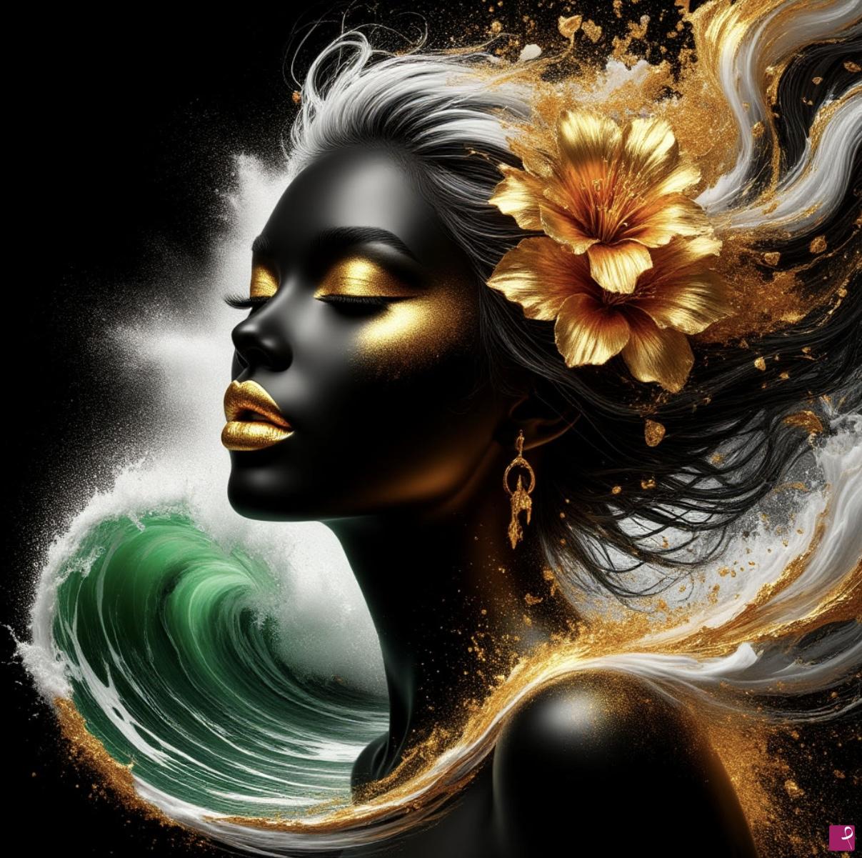 quadri in vendita online - Gold woman 