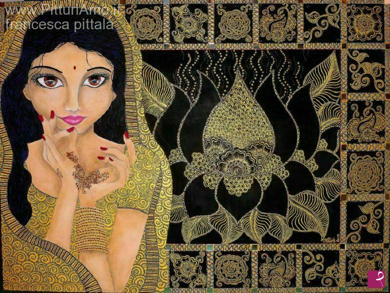 quadri in vendita online - Golden Mudra Dance