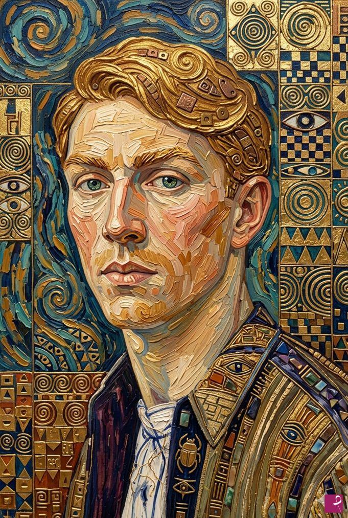 quadri in vendita online - "Golden Spiral: A Tactile Portrait of the Inner Eye"