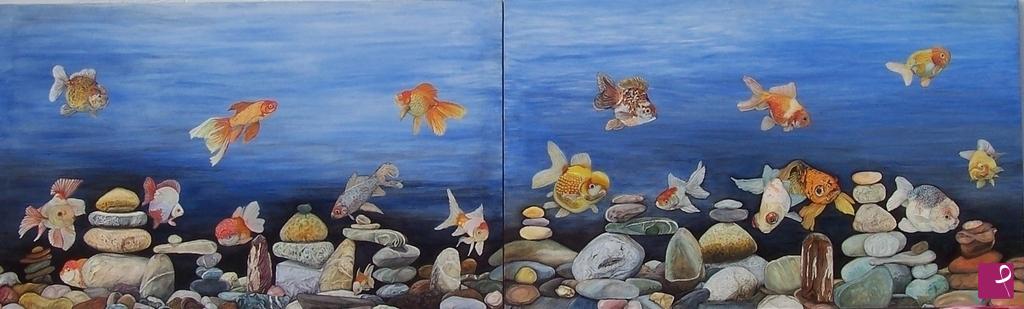 quadri in vendita online - goldfish 1-2 o 2-1