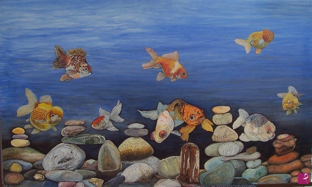 quadri in vendita online - goldfish 1