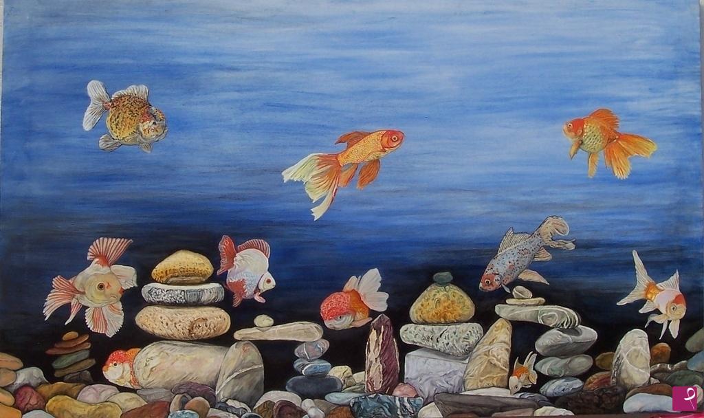 quadri in vendita online - goldfish 2