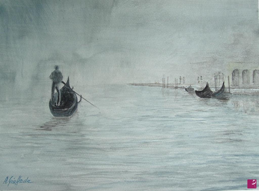 quadri in vendita online - GONDOLA NELLA NEBBIA