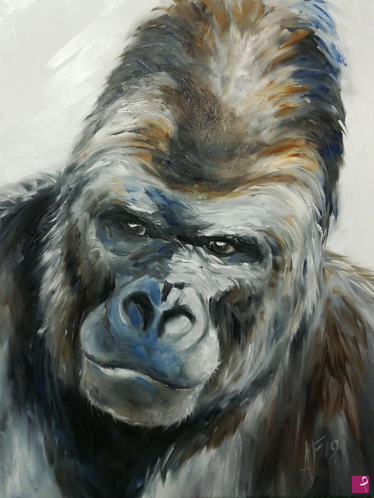 quadri in vendita online - Gorilla in blue