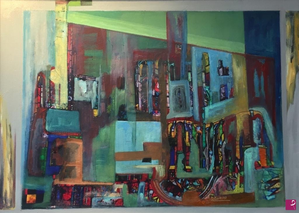 quadri in vendita online - 'Goticismo' - Dipinto acrilico-materico su tela 70x50cm