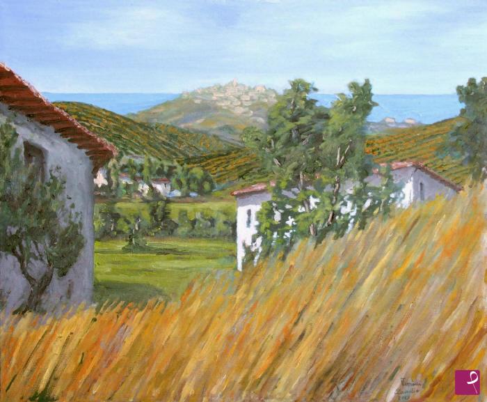 quadri in vendita online - Grano in collina