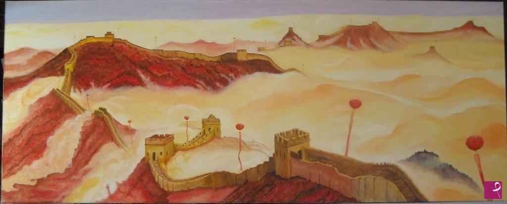 quadri in vendita online - Great wall in cloudy sea
