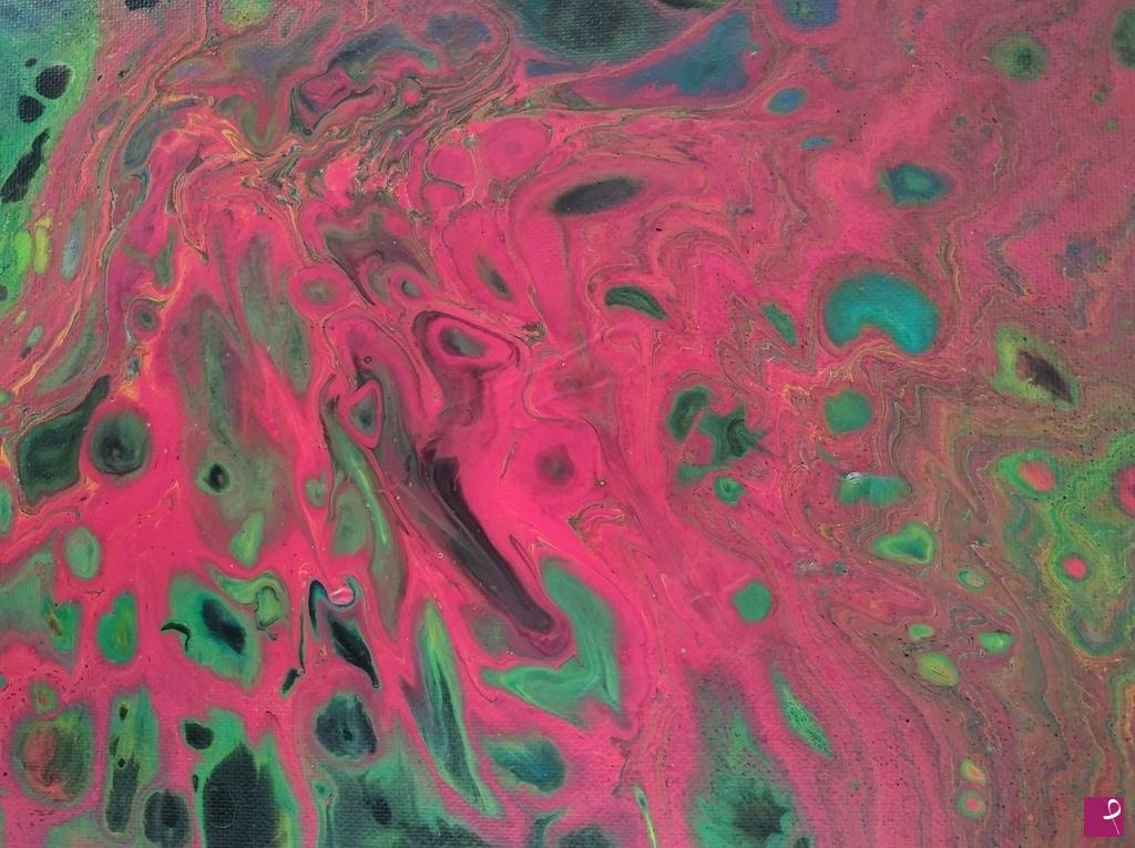 quadri in vendita online - Green and Pink fluid
