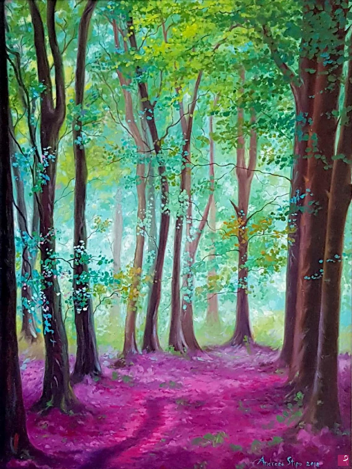 quadri in vendita online - Green and Purple