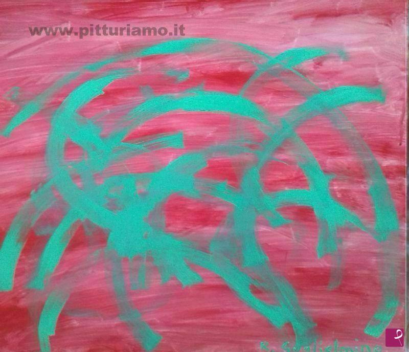 quadri in vendita online - GREEN AND RED CURVES