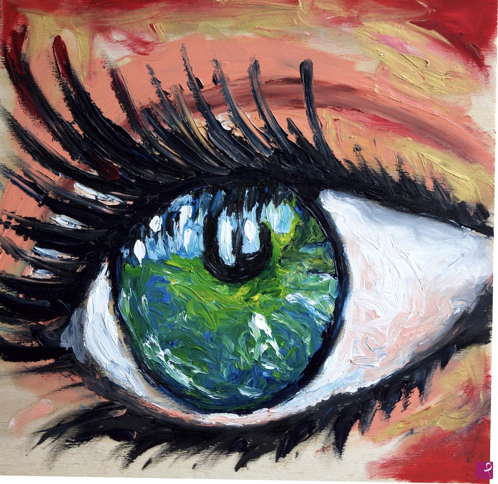 quadri in vendita online - Green eye