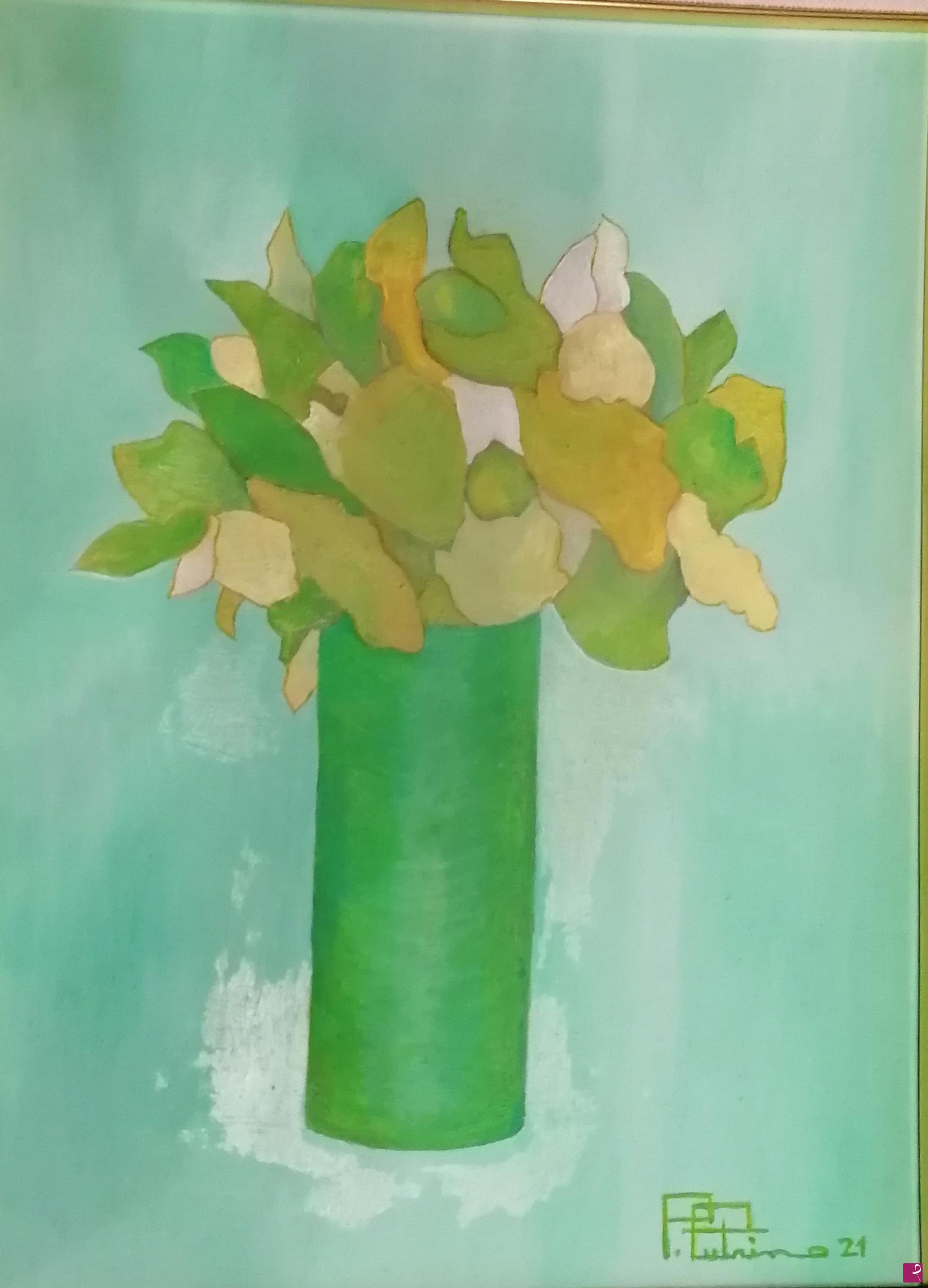 quadri in vendita online - Green flower