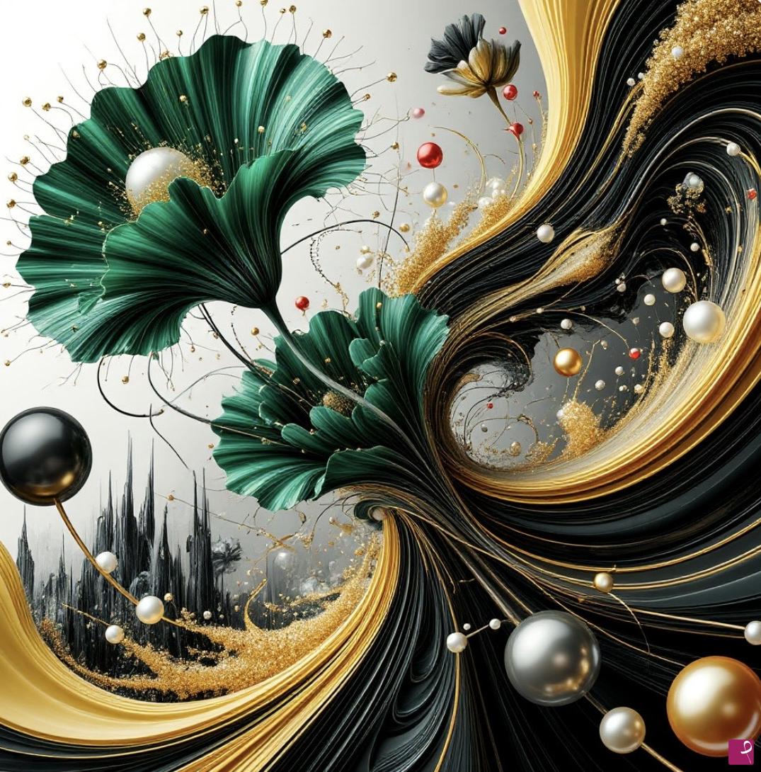 quadri in vendita online - Green flower 