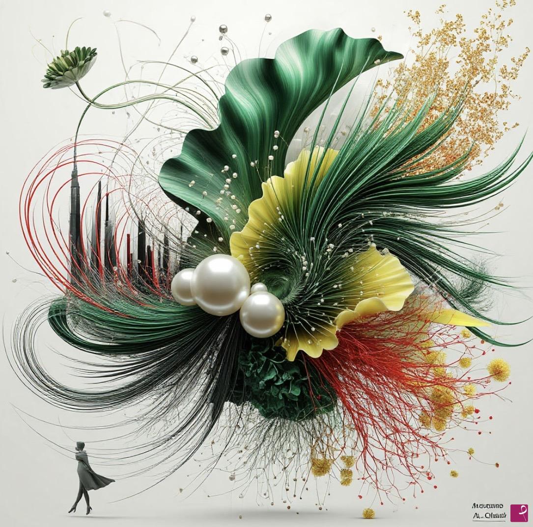 quadri in vendita online - Green flowers 
