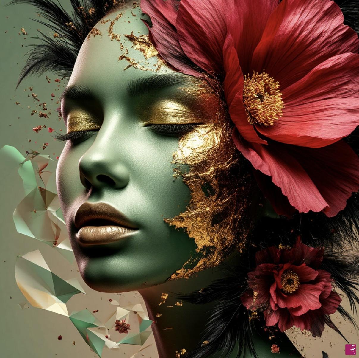 quadri in vendita online - Green girl 