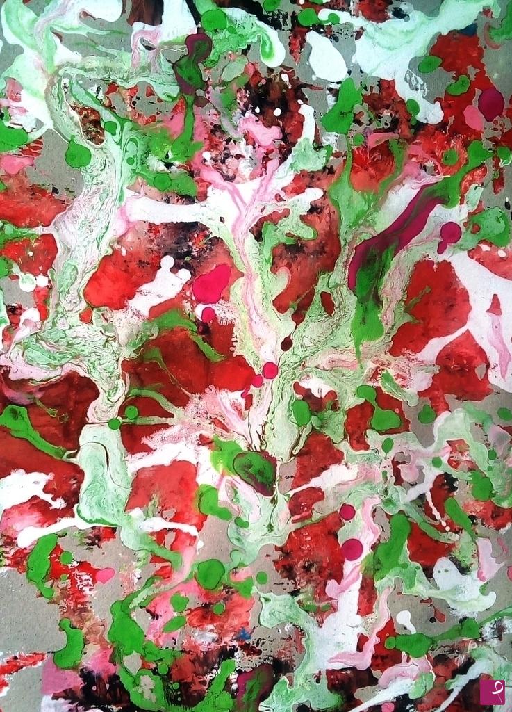 quadri in vendita online - Green on Red