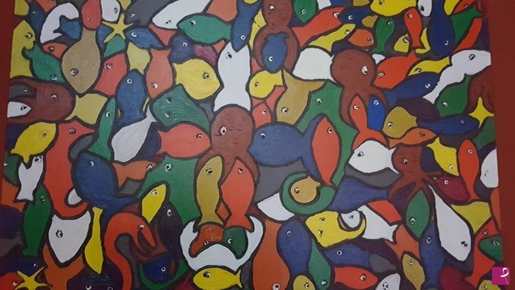 quadri in vendita online - Grigliata di pesce