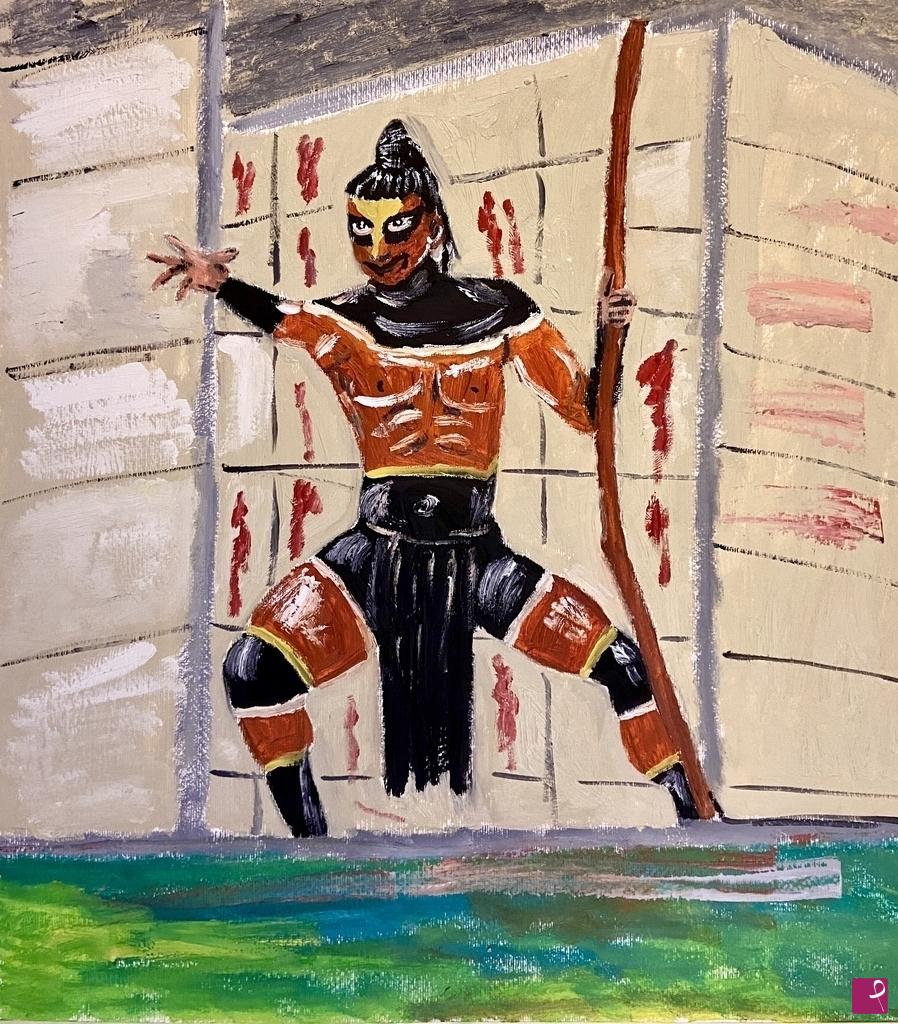 quadri in vendita online - Guerriero Maya