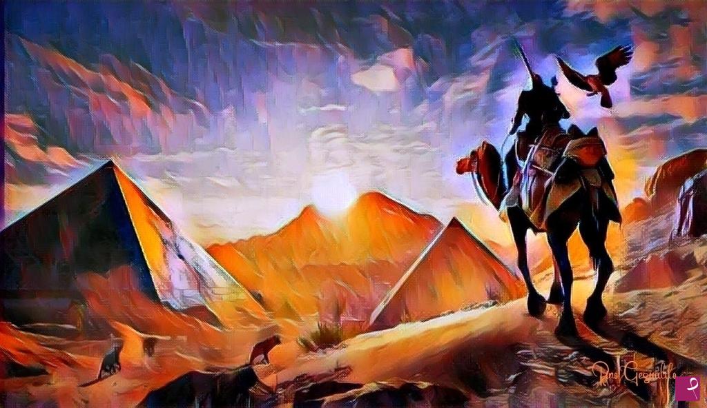 quadri in vendita online - Guerriero nel Deserto