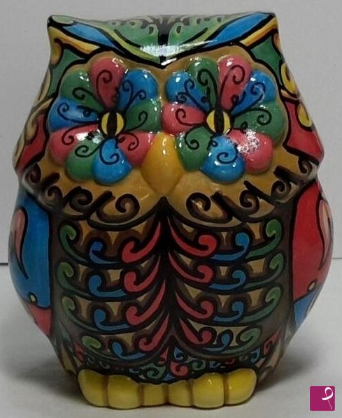 quadri in vendita online - GUFO "FOLK" in ceramica artistica siciliana.