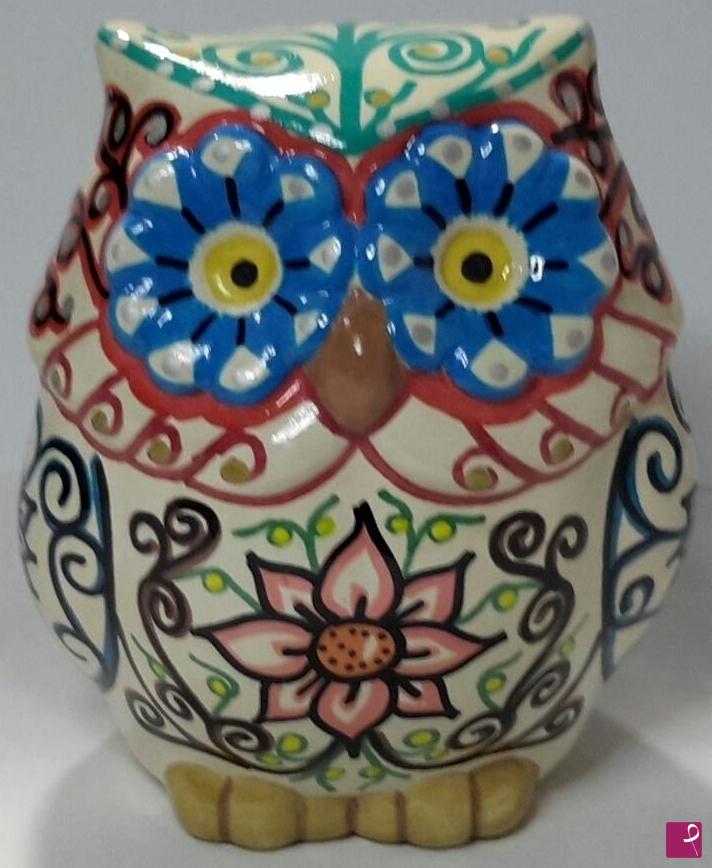 quadri in vendita online - Gufo in ceramica artistica