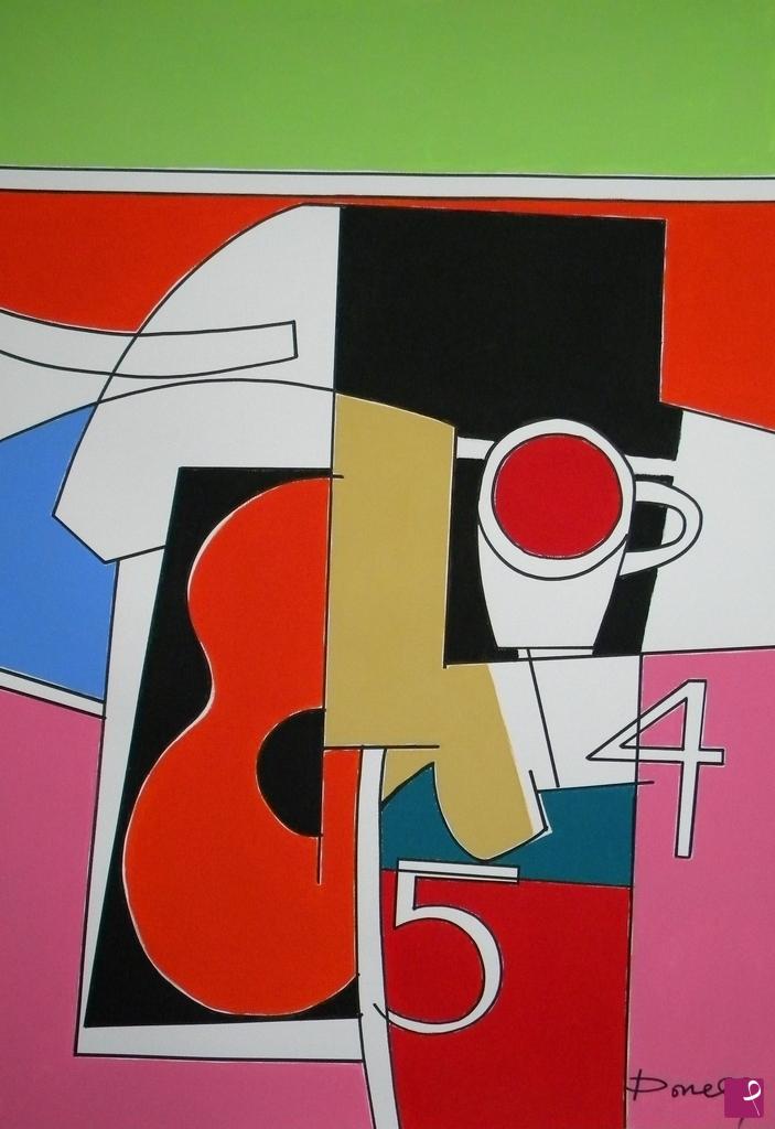 quadri in vendita online - Guitar and cup