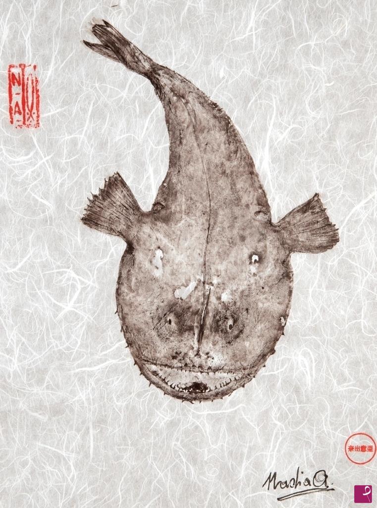 quadri in vendita online - Gyotaku Rana Pescatrice