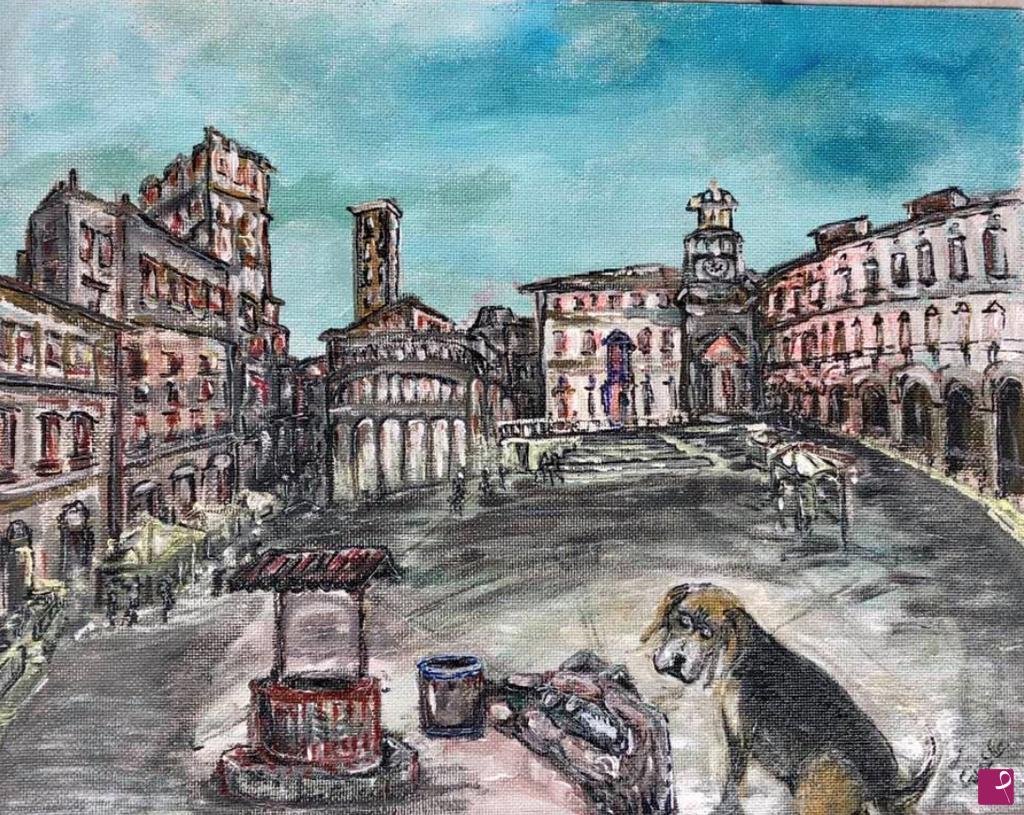 quadri in vendita online - Harvey in Piazza Grande