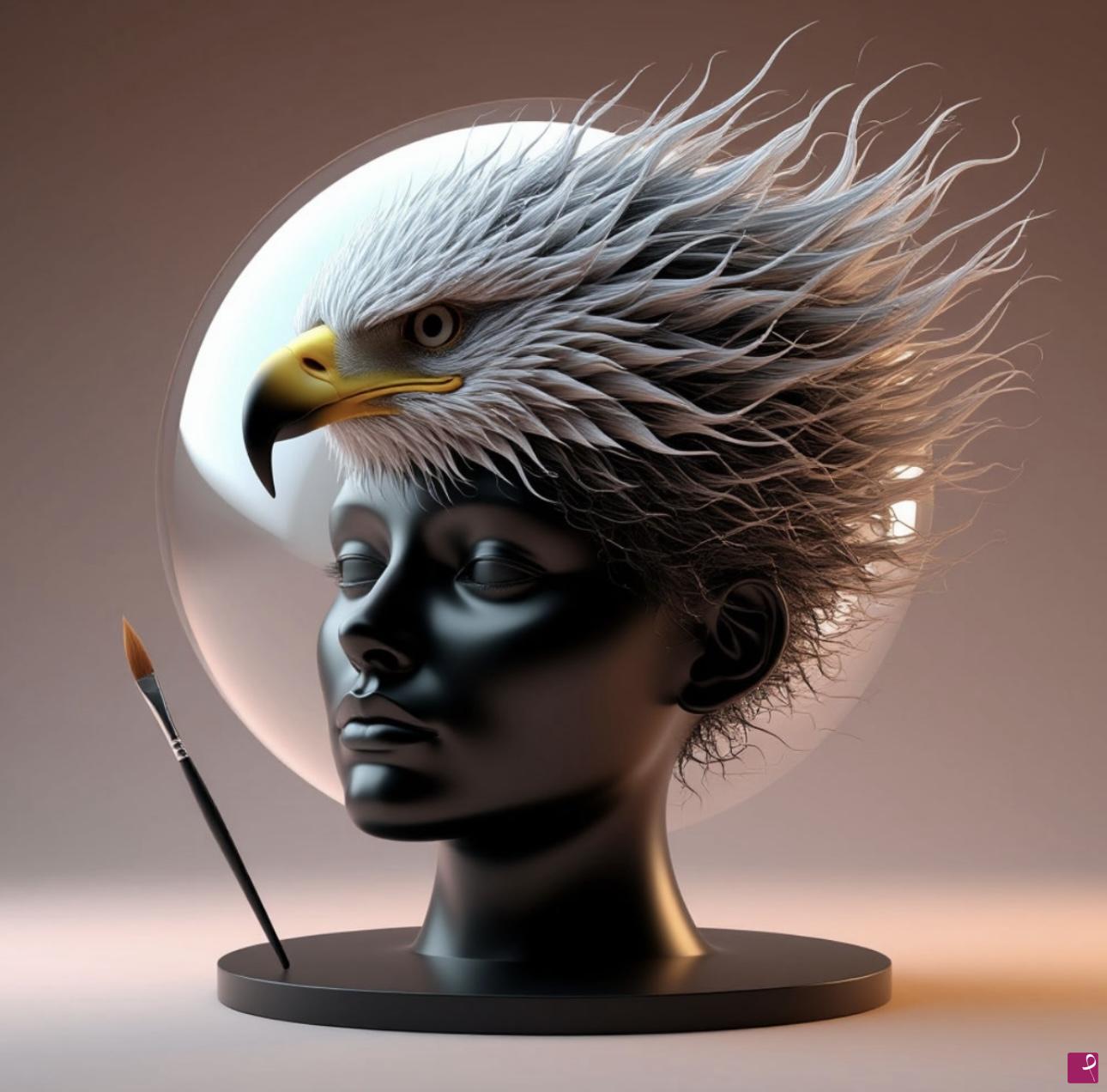 quadri in vendita online - Head art eagle 