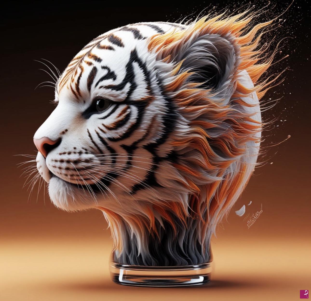 quadri in vendita online - Head art lion