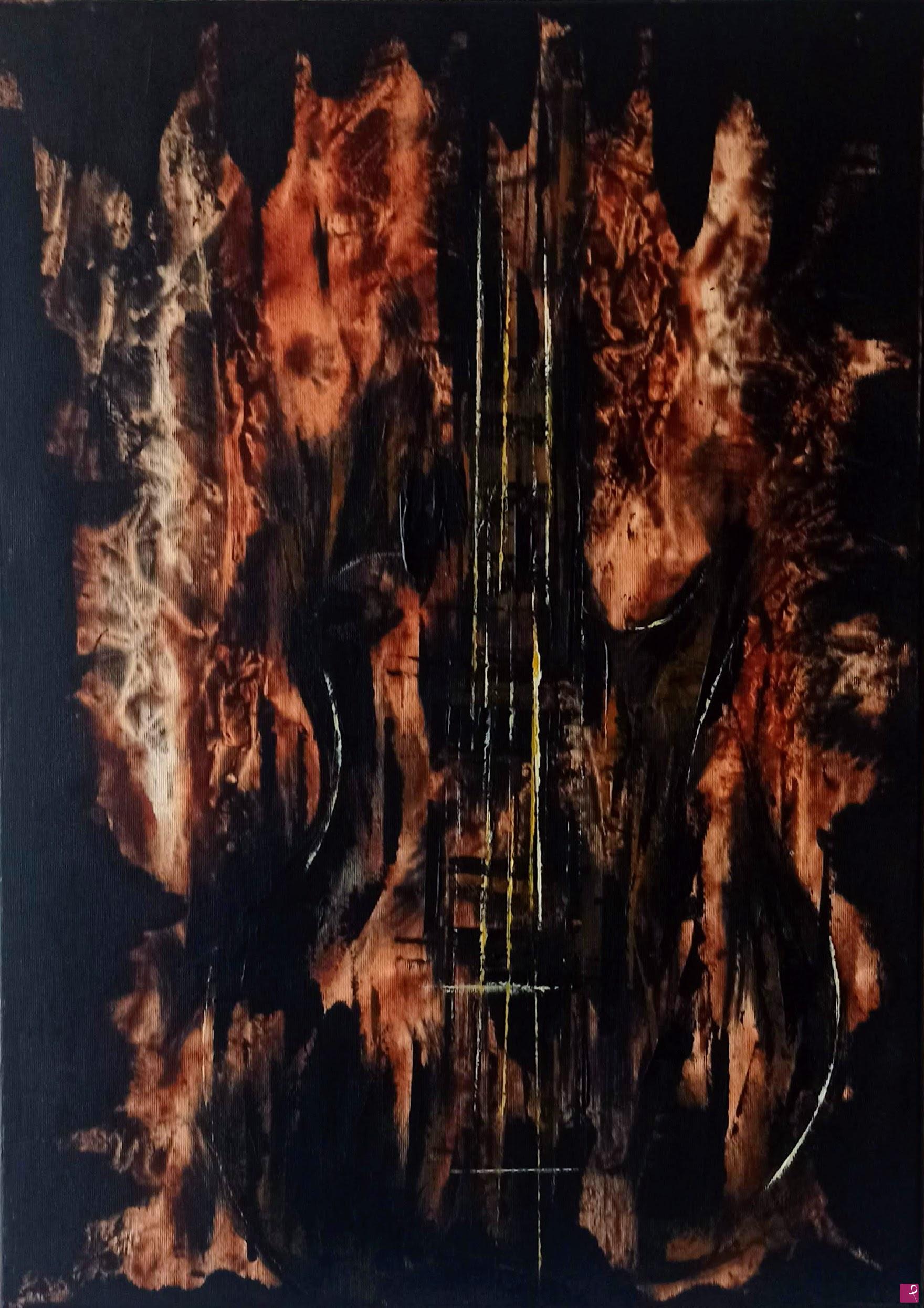 quadri in vendita online - Hell guitar, label skin project