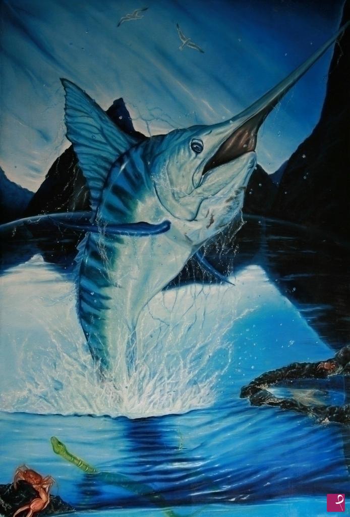 quadri in vendita online - Hiperbolic fish