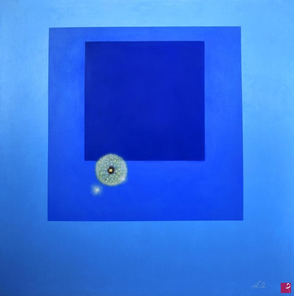 quadri in vendita online - Hommage au carré. Parfum bleu
