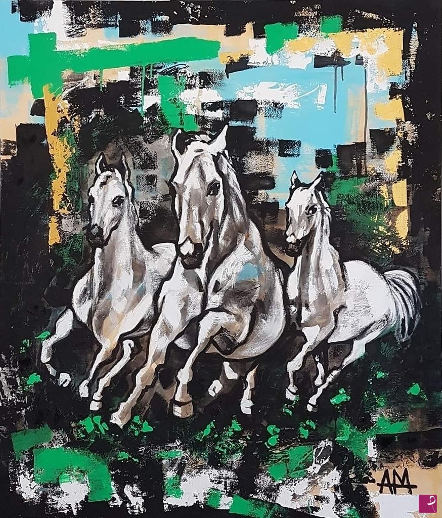 quadri in vendita online - Horses 