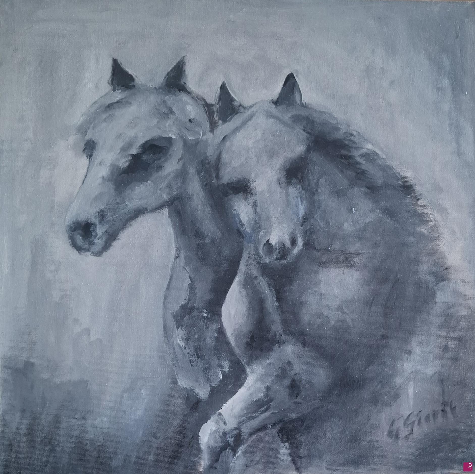 quadri in vendita online - Horses in motion